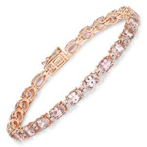 NEW DIANA M JEWELS women's oval natural morganite bracelet (8.95 ct) - elegant p